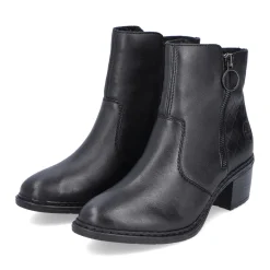 Discount Rieker Botki Damskie W Kolorze Nocno-Czarnym