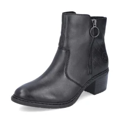 Discount Rieker Botki Damskie W Kolorze Nocno-Czarnym