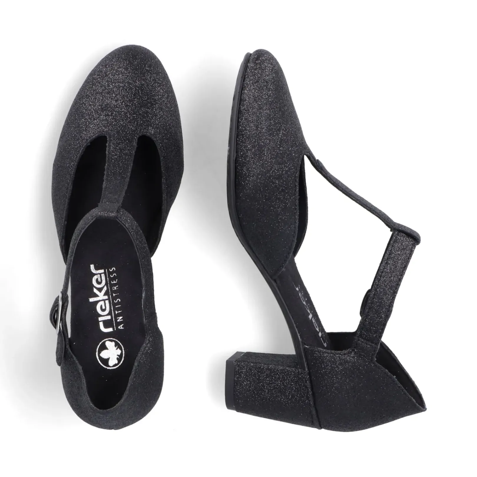 Fashion Rieker Czolenka Damskie W Kolorze Nocno-Czarnym