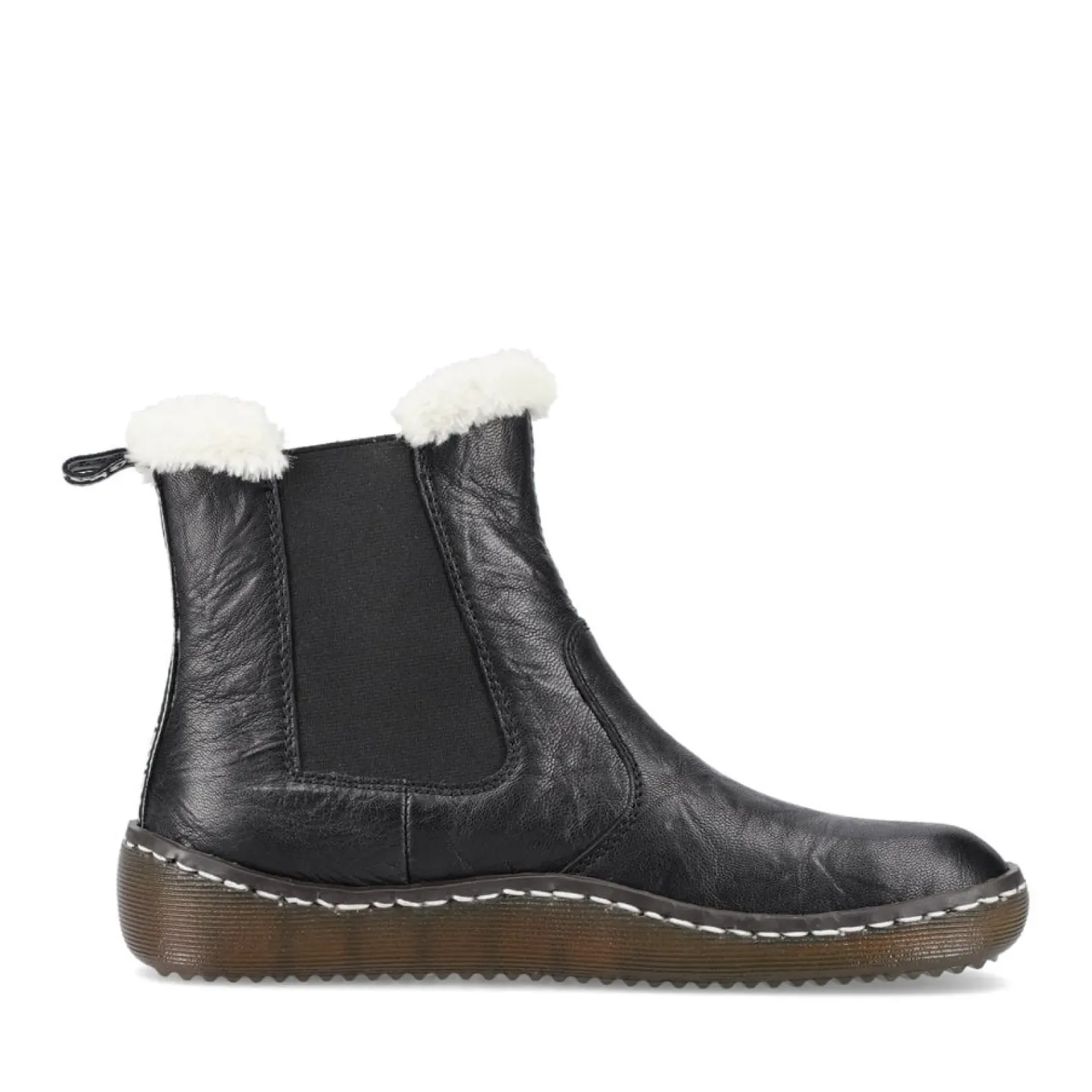 Fashion Rieker Damskie Botki Chelsea, Nocne, Czarne