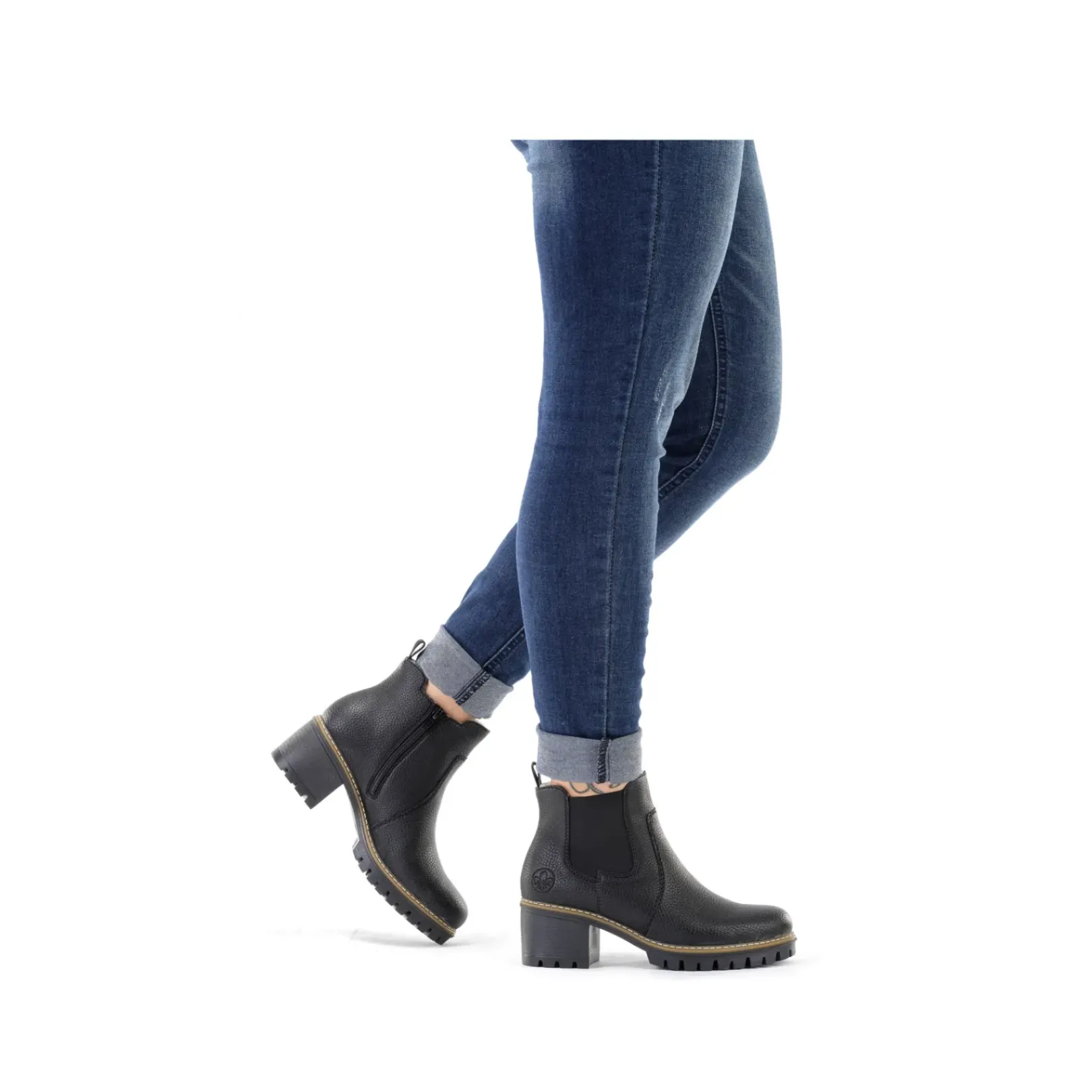 Sale Rieker Damskie Botki Chelsea, Nocne, Czarne