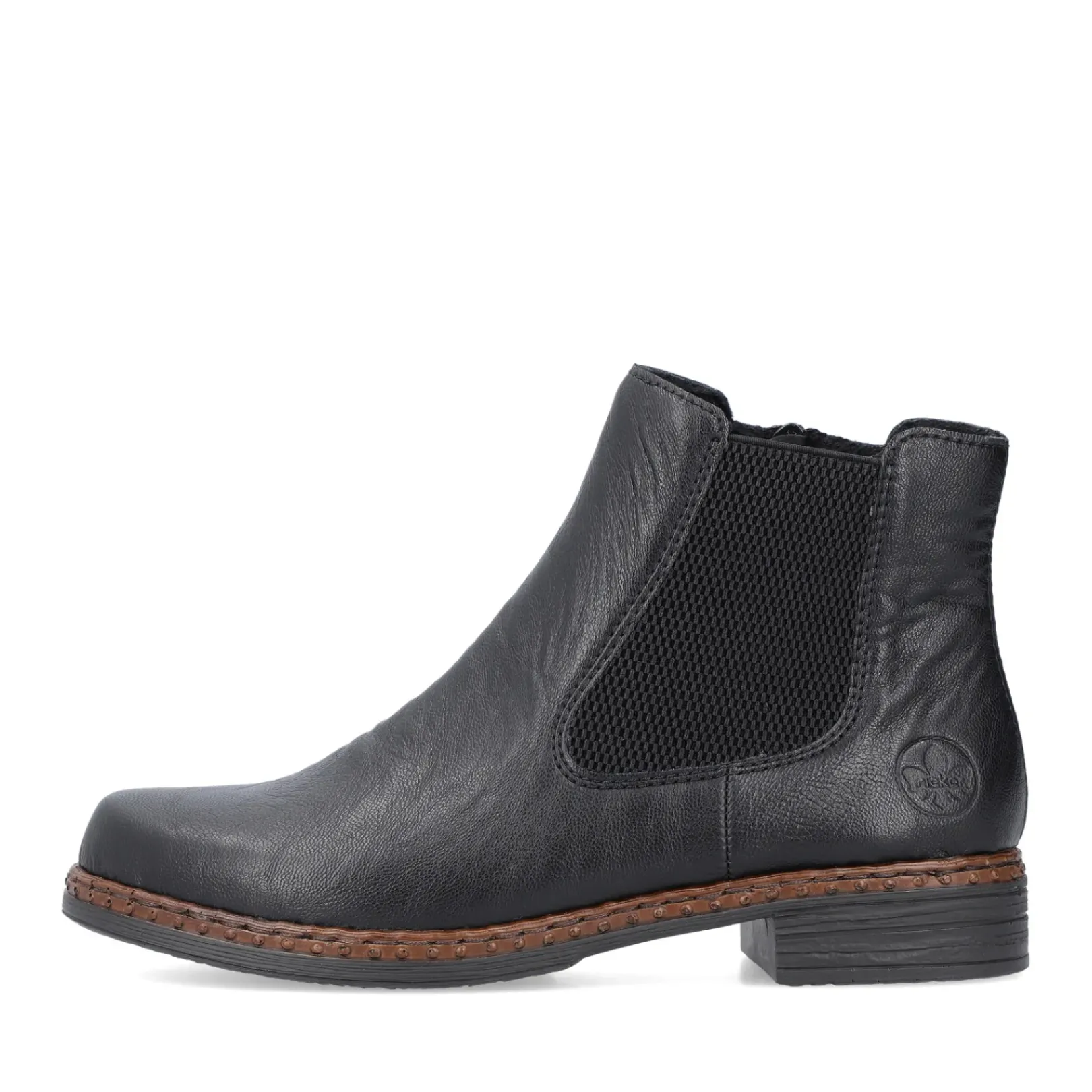 Outlet Rieker Damskie Botki Chelsea, Nocne, Czarne