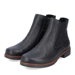 Outlet Rieker Damskie Botki Chelsea, Nocne, Czarne