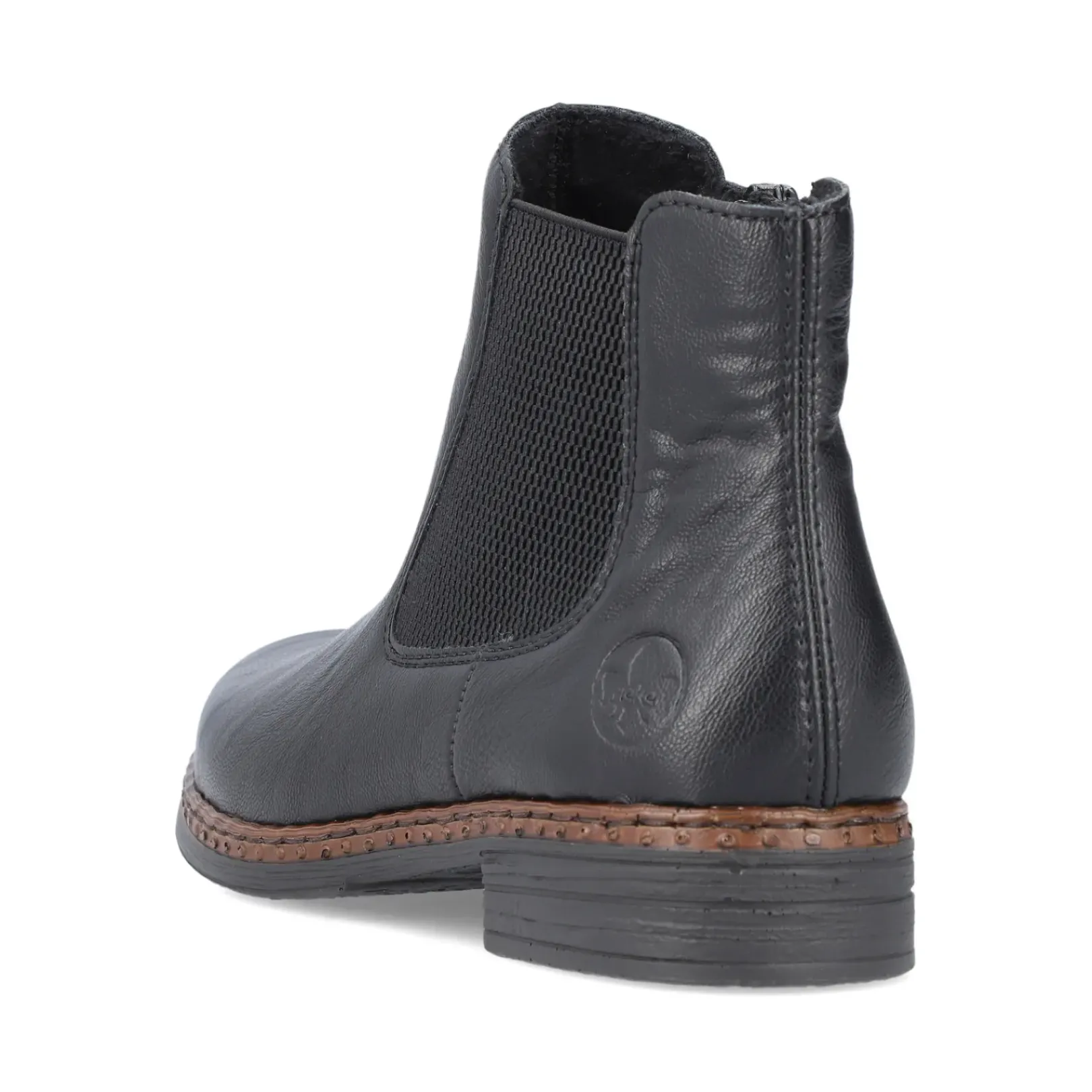 Outlet Rieker Damskie Botki Chelsea, Nocne, Czarne