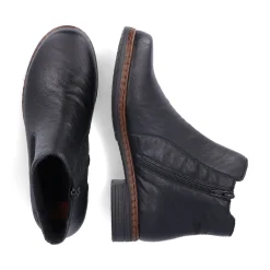 Outlet Rieker Damskie Botki Chelsea, Nocne, Czarne
