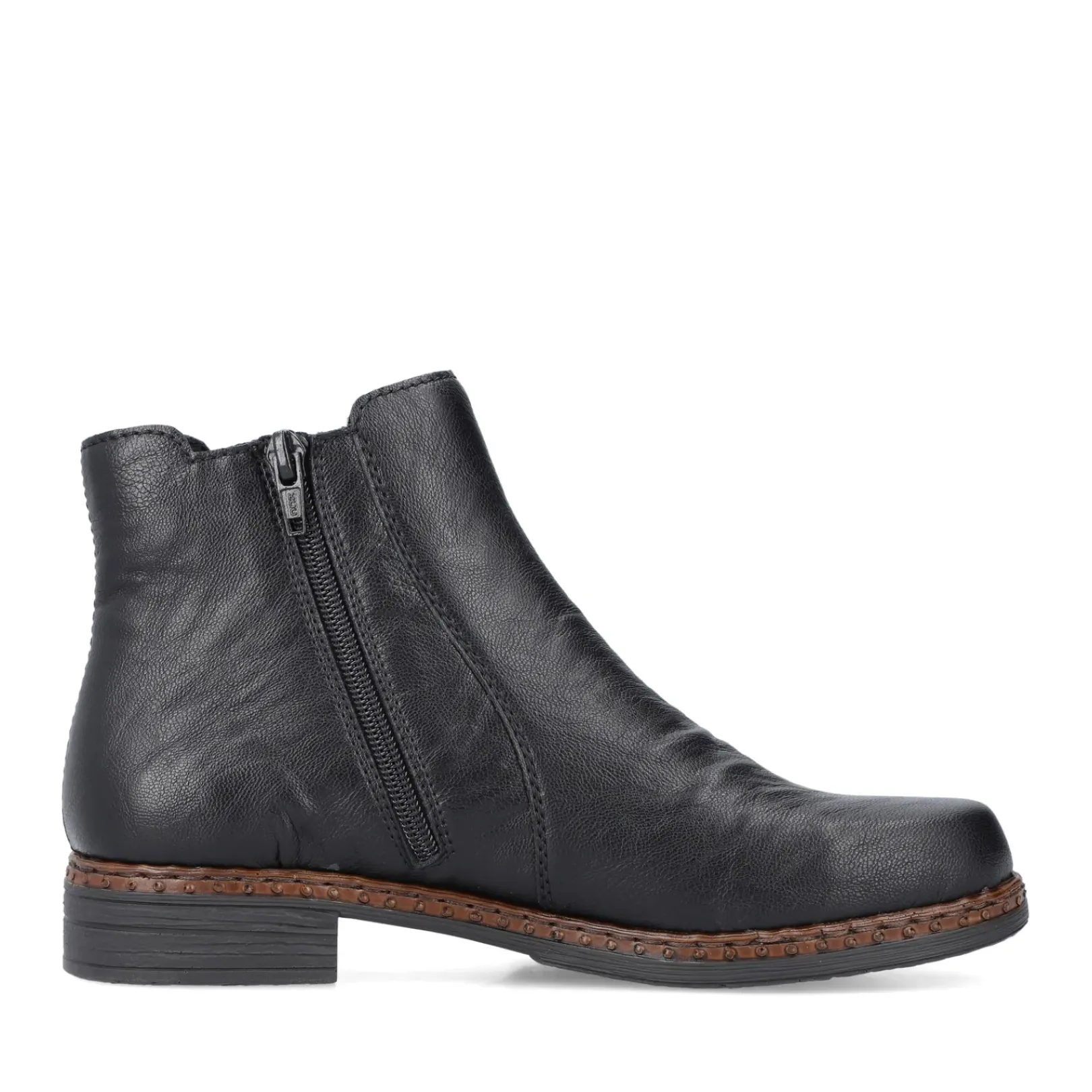 Outlet Rieker Damskie Botki Chelsea, Nocne, Czarne