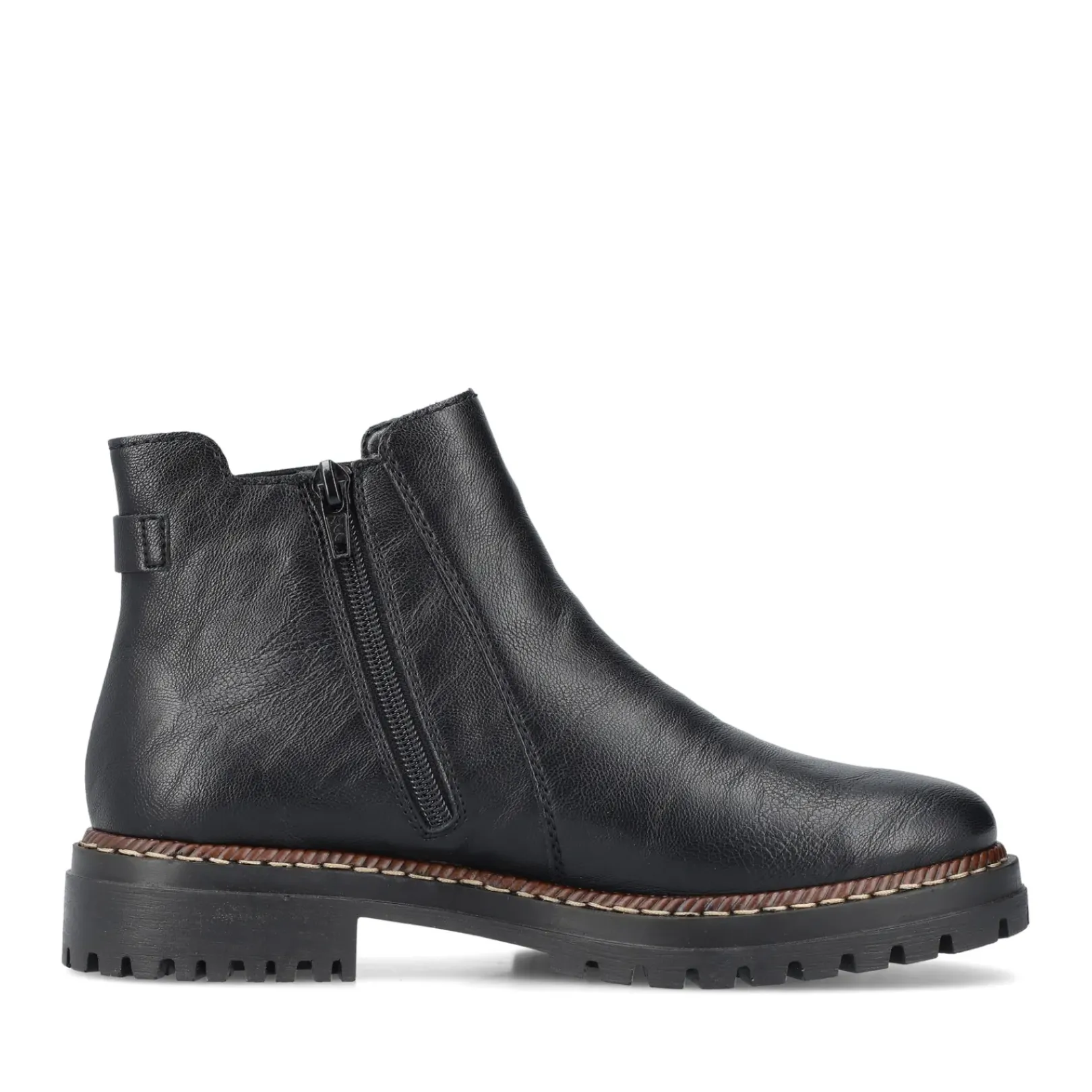 Fashion Rieker Damskie Botki Chelsea, Nocne, Czarne