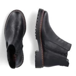 Fashion Rieker Damskie Botki Chelsea, Nocne, Czarne