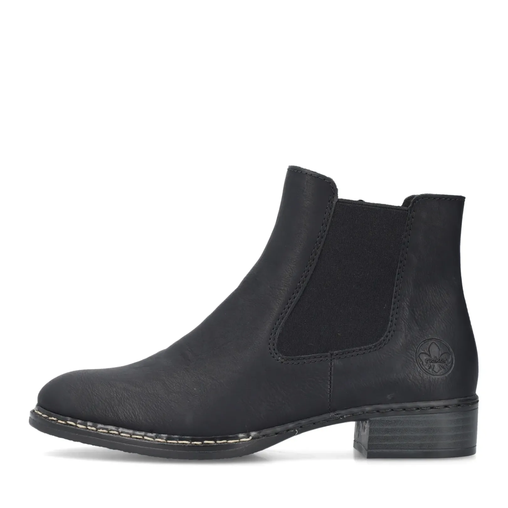 Fashion Rieker Damskie Botki Chelsea, Nocne, Czarne
