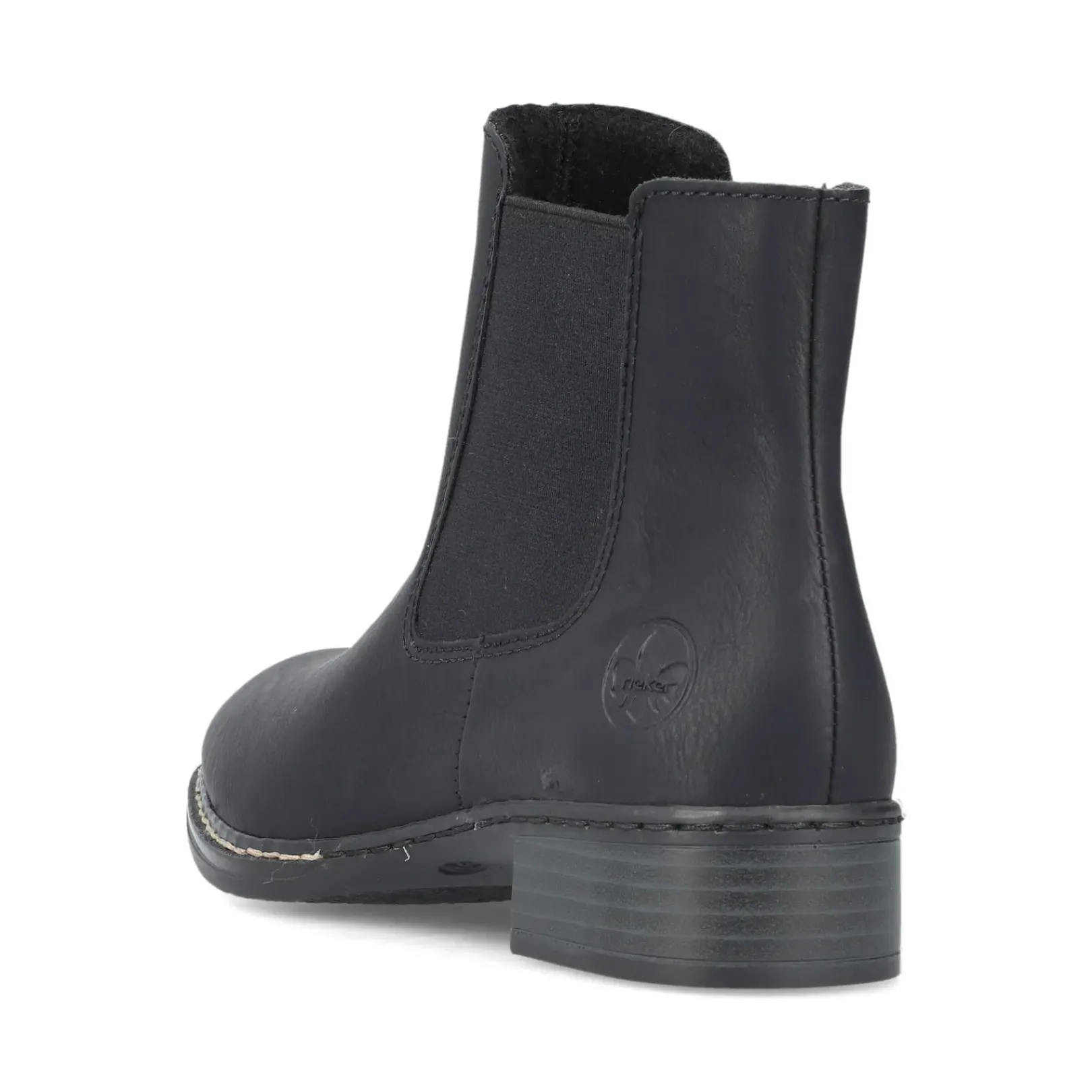 Fashion Rieker Damskie Botki Chelsea, Nocne, Czarne