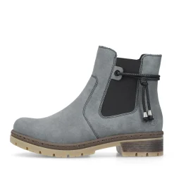 Fashion Rieker Damskie Buty Chelsea W Kolorze Szaro-Niebiesko-Czarnym