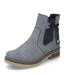 Fashion Rieker Damskie Buty Chelsea W Kolorze Szaro-Niebiesko-Czarnym