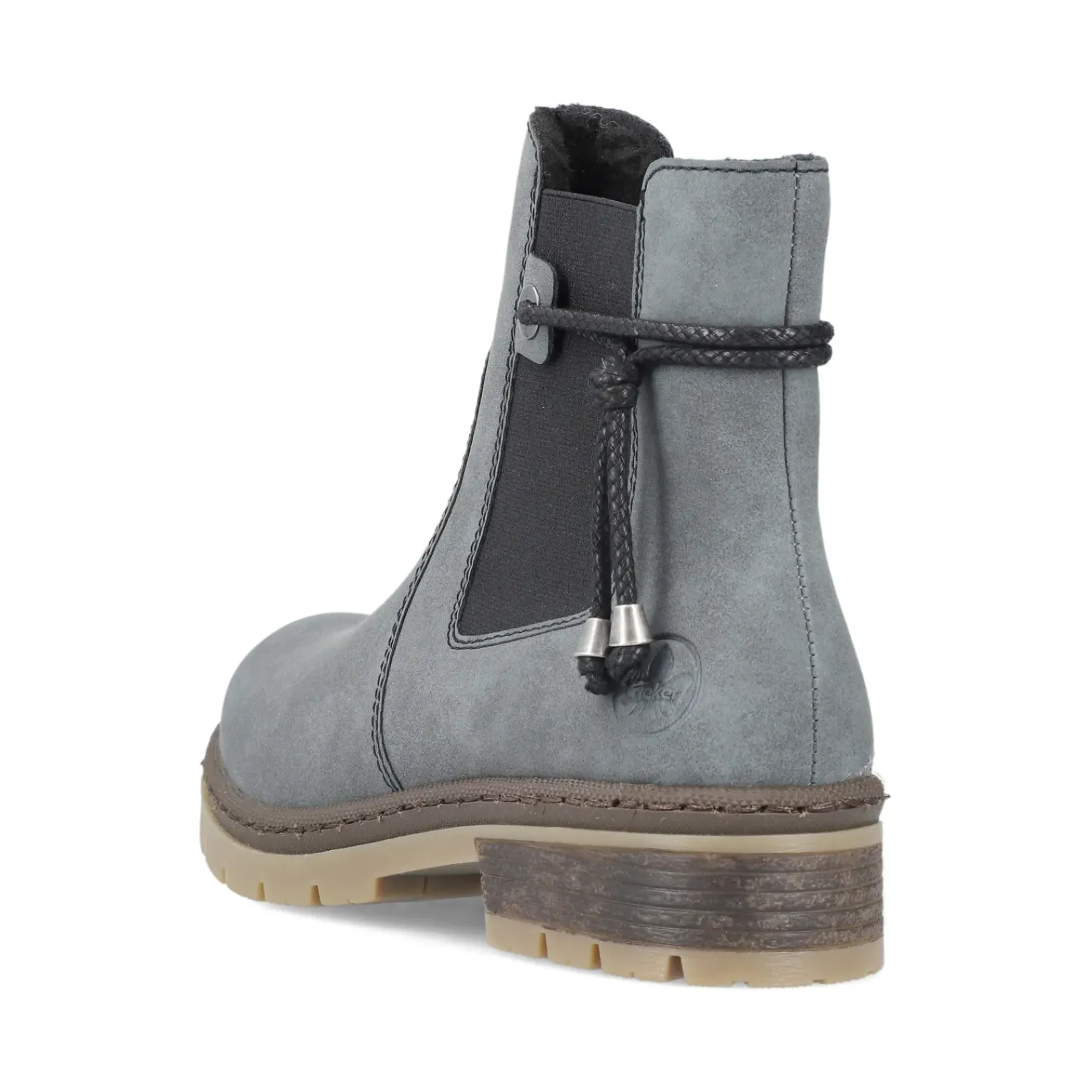 Fashion Rieker Damskie Buty Chelsea W Kolorze Szaro-Niebiesko-Czarnym