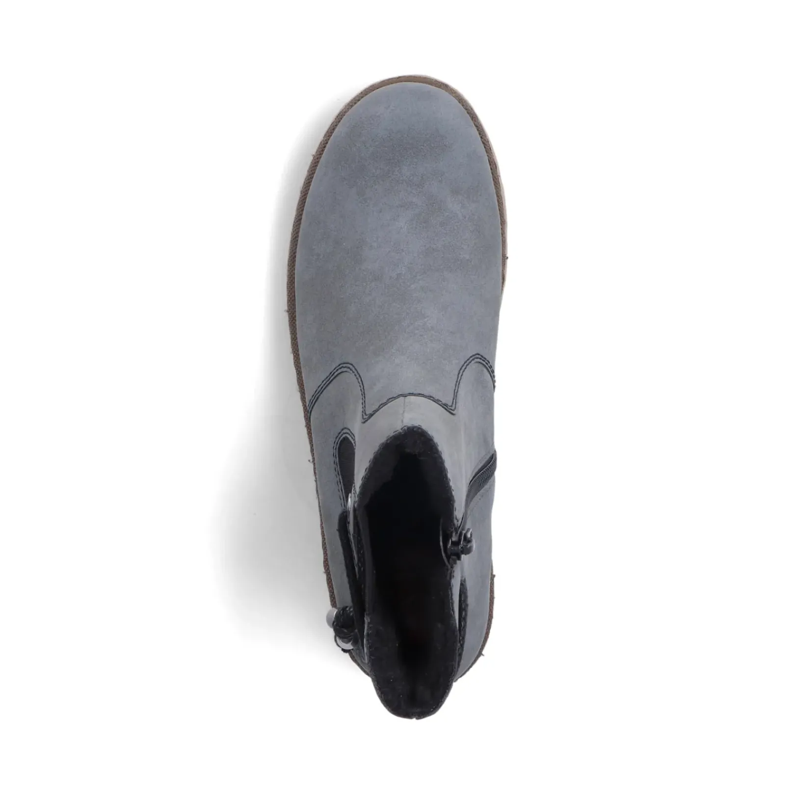 Fashion Rieker Damskie Buty Chelsea W Kolorze Szaro-Niebiesko-Czarnym