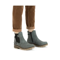 Fashion Rieker Damskie Buty Chelsea W Kolorze Szaro-Niebiesko-Czarnym
