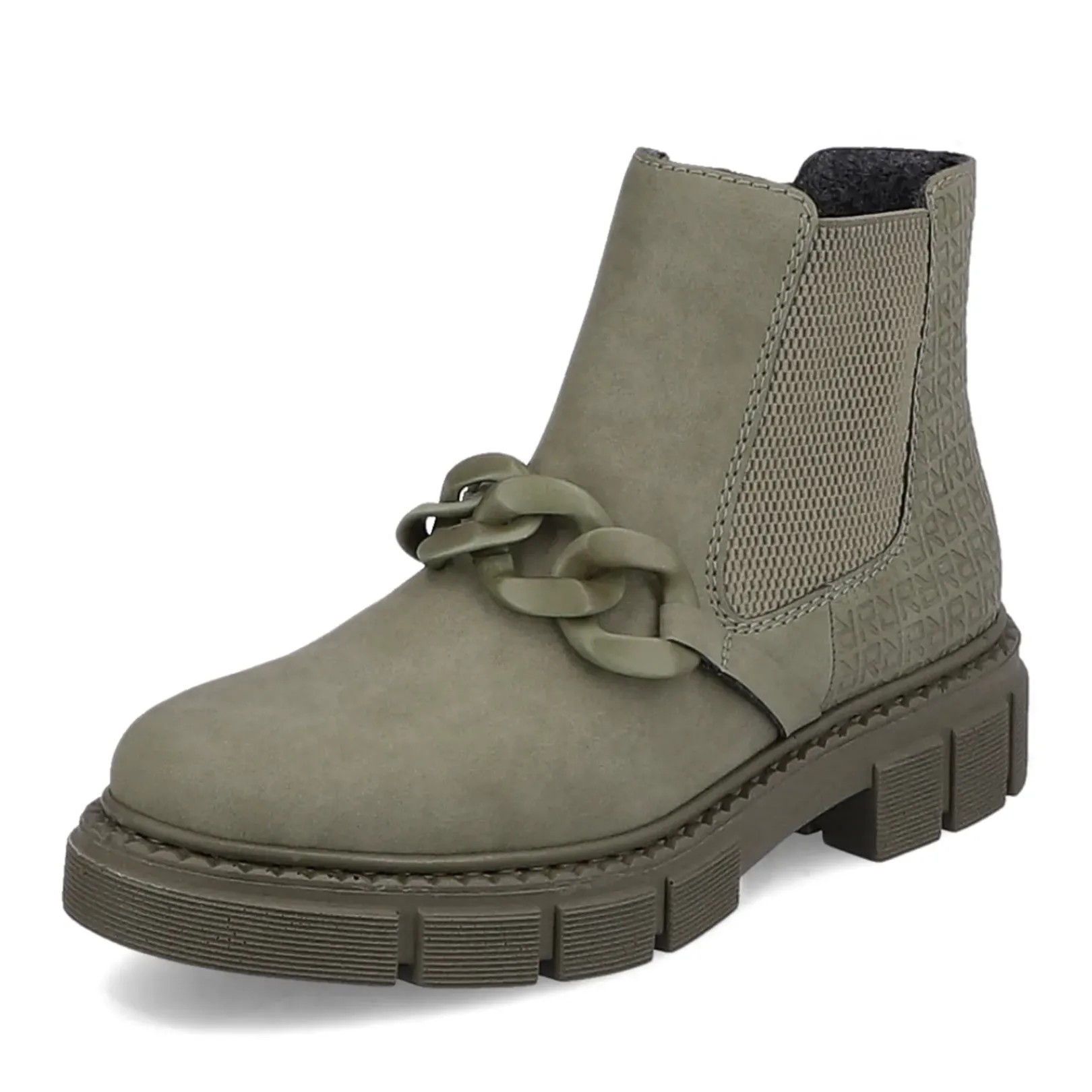 New Rieker Damskie Buty Chelsea W Kolorze Wojskowej Zieleni