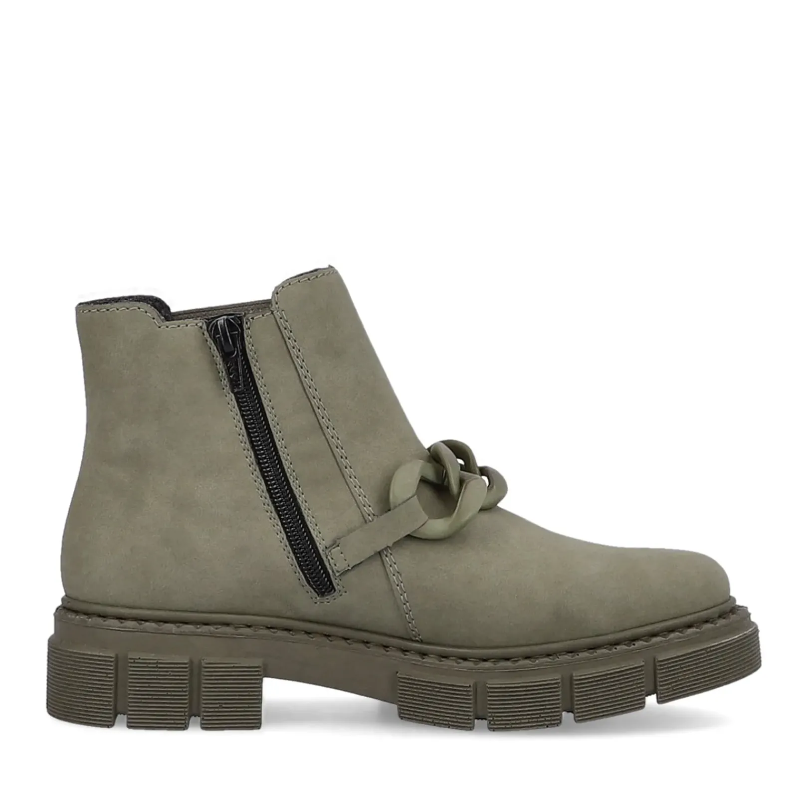 New Rieker Damskie Buty Chelsea W Kolorze Wojskowej Zieleni