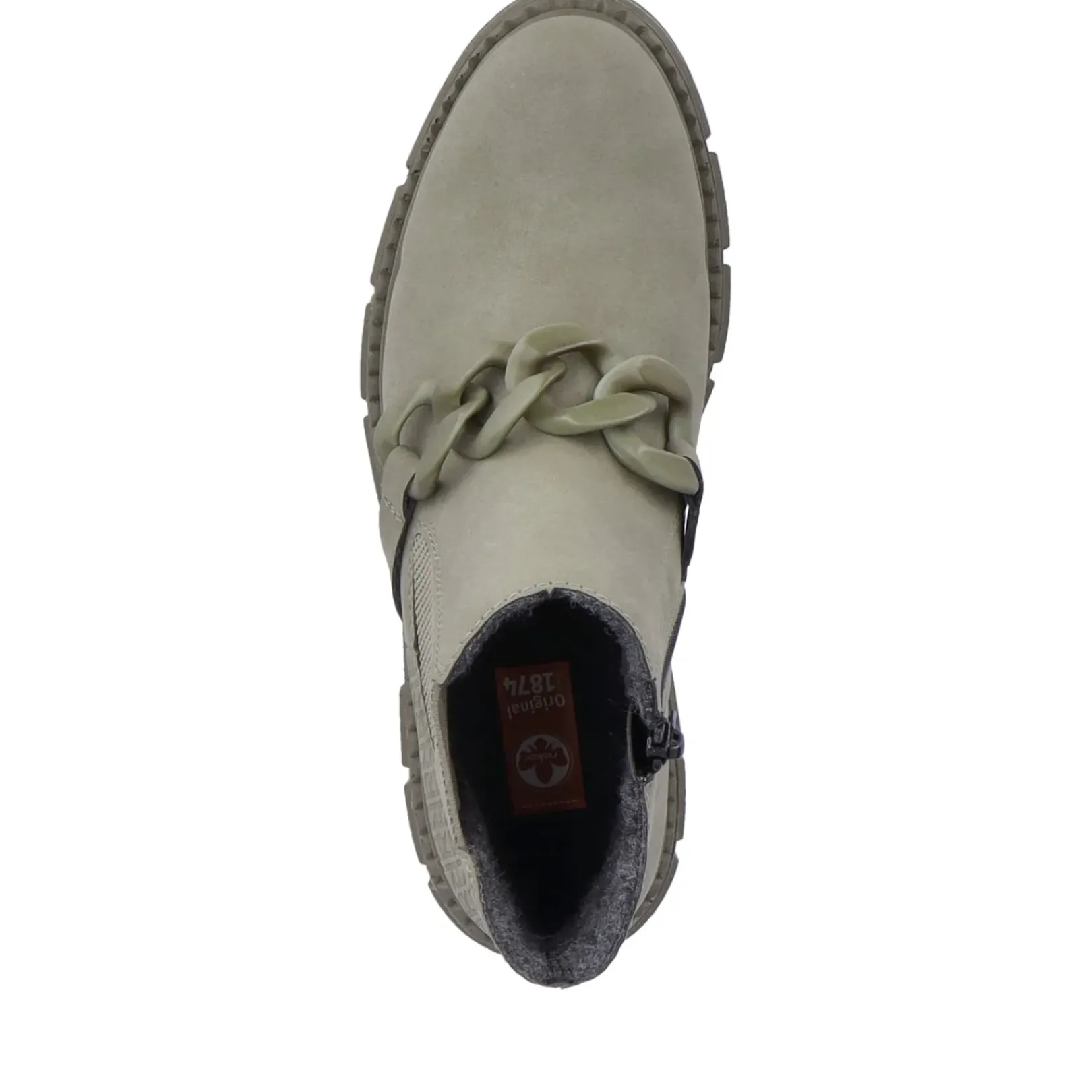 New Rieker Damskie Buty Chelsea W Kolorze Wojskowej Zieleni