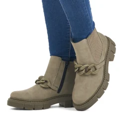 New Rieker Damskie Buty Chelsea W Kolorze Wojskowej Zieleni