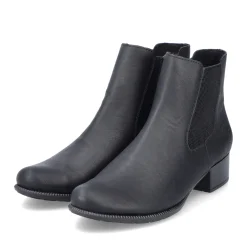 Hot Rieker Damskie Buty Chelsea W Kolorze Ciemnej Czerni
