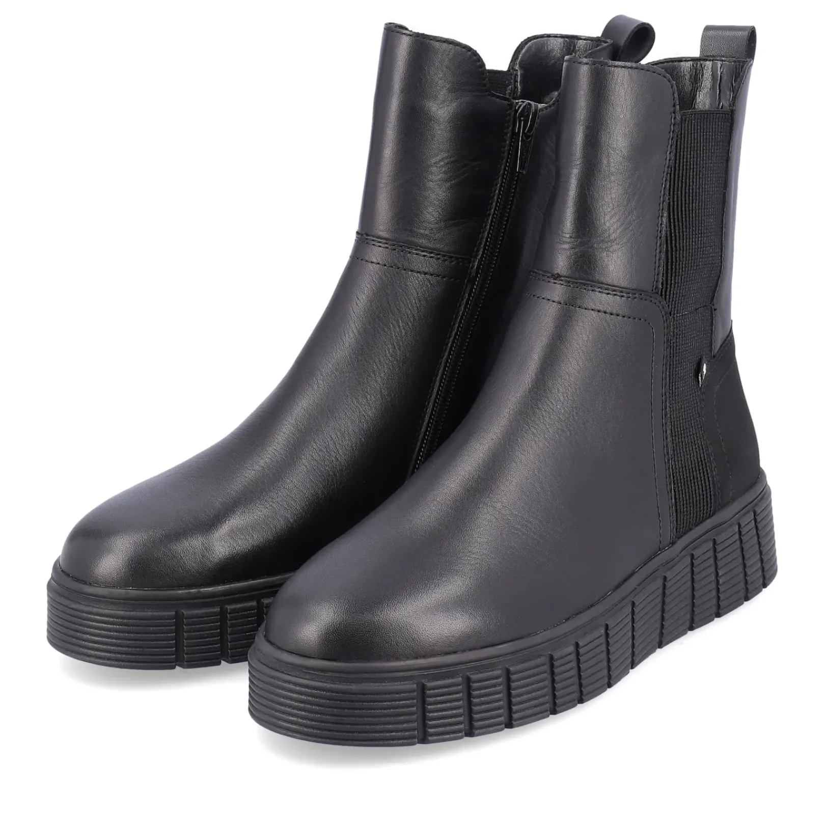 Hot Rieker Damskie Buty Chelsea W Kolorze Ciemnej Czerni