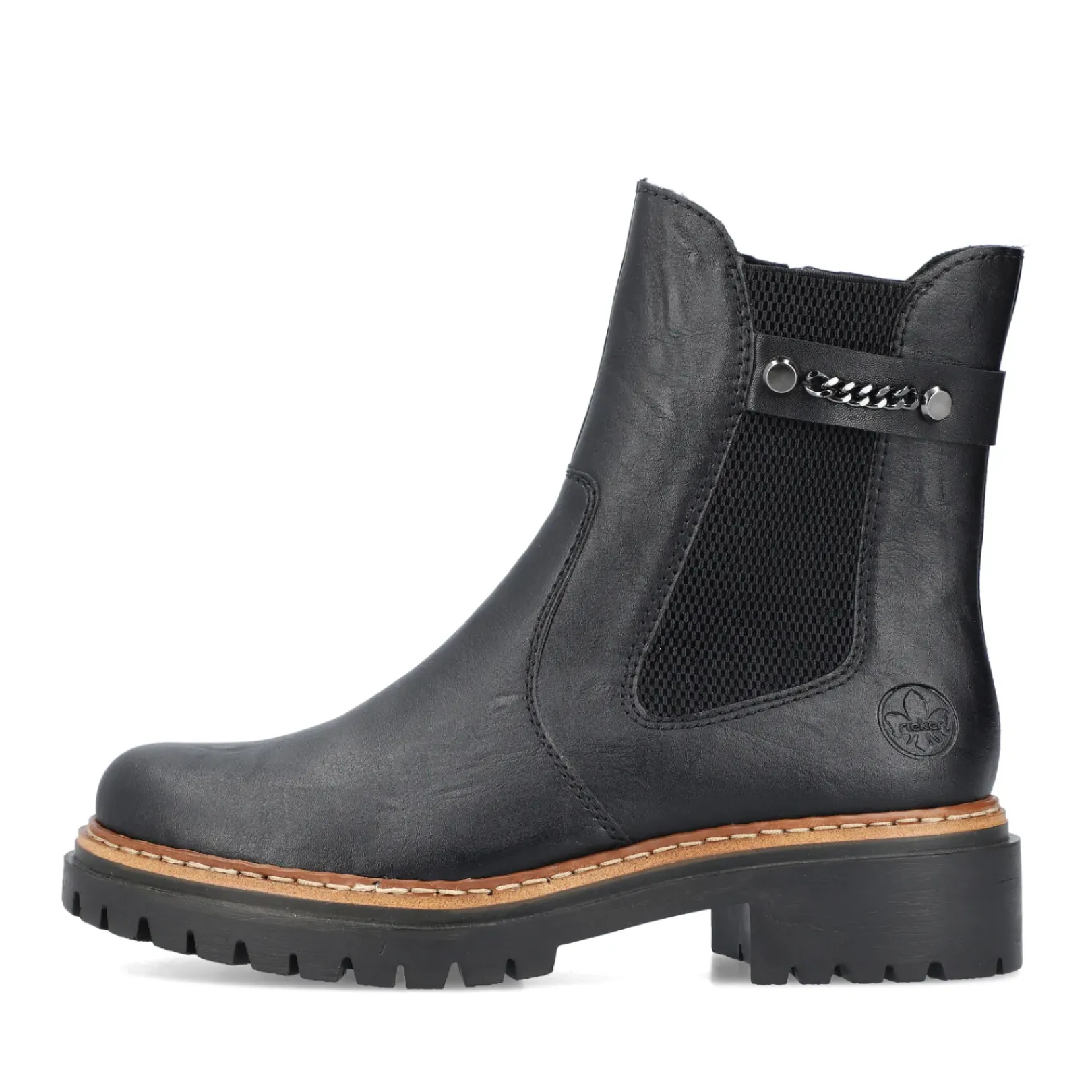 New Rieker Damskie Buty Chelsea , Asfaltowe, Czarne