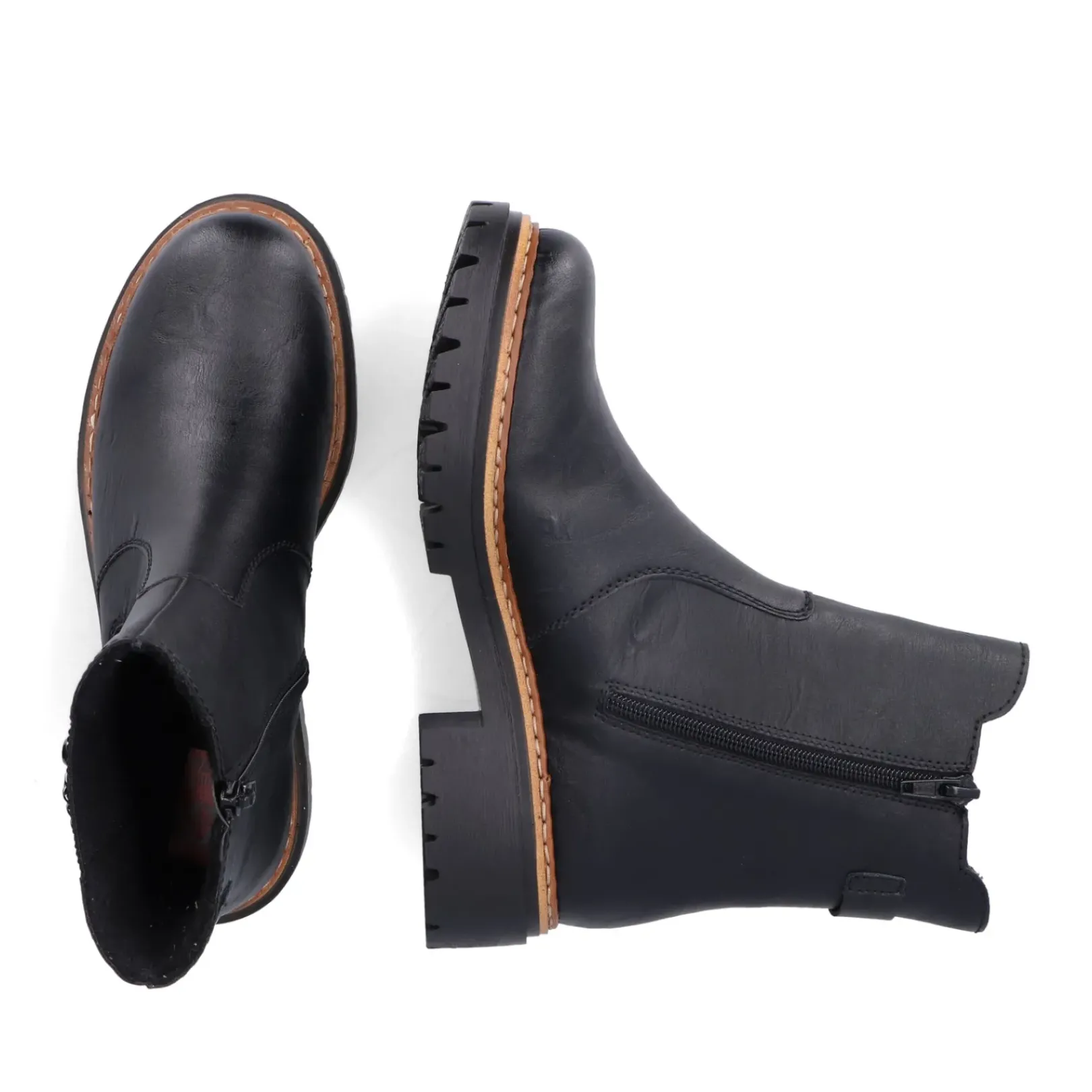 New Rieker Damskie Buty Chelsea , Asfaltowe, Czarne