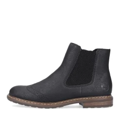 Clearance Rieker Damskie Buty Chelsea , Asfaltowe, Czarne