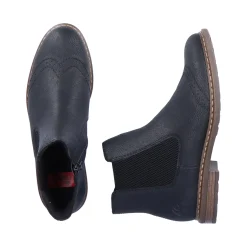 Clearance Rieker Damskie Buty Chelsea , Asfaltowe, Czarne
