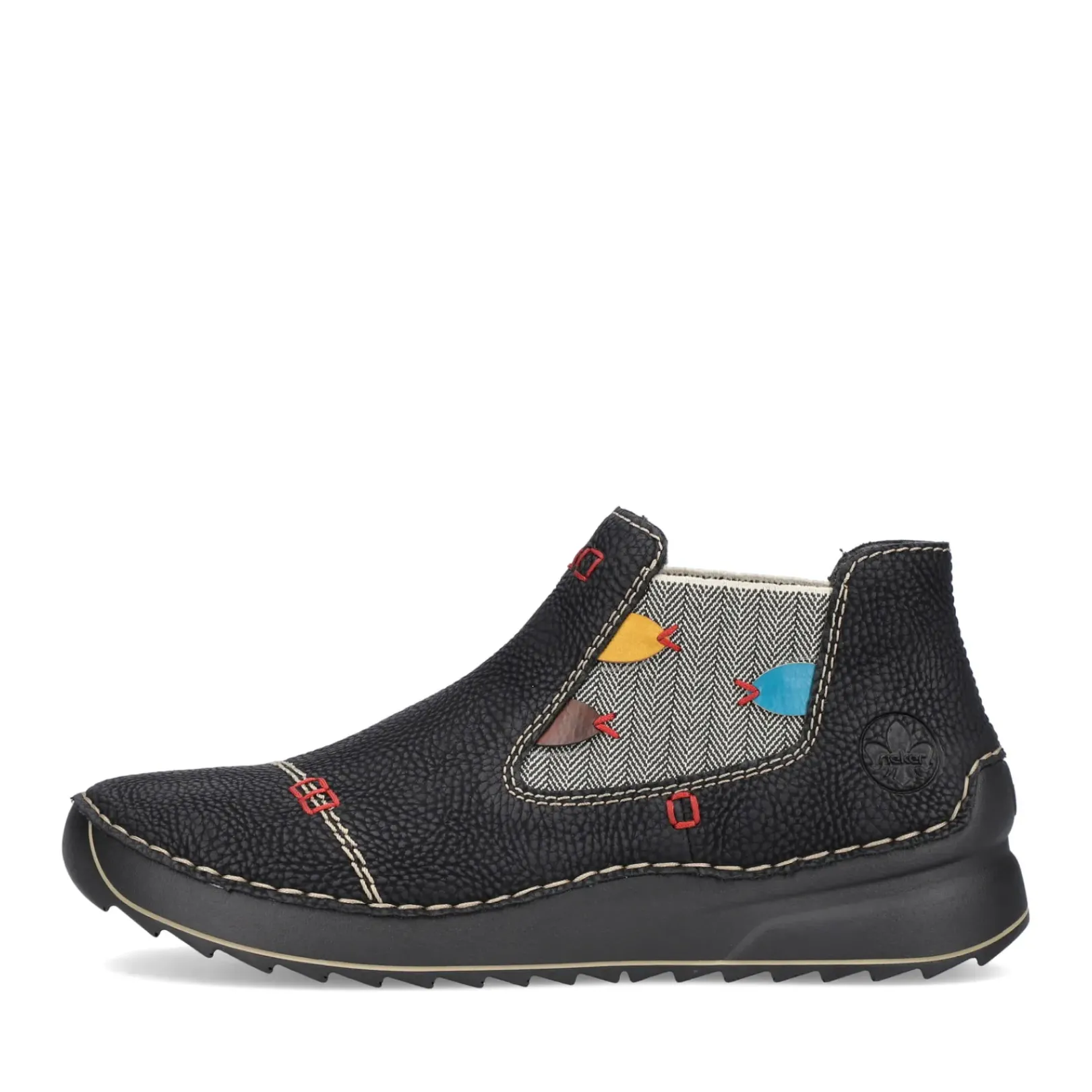 Discount Rieker Damskie Buty Chelsea Asfalt Czarno-Multi