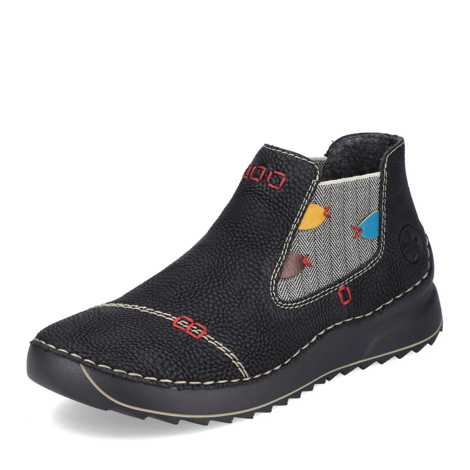 Discount Rieker Damskie Buty Chelsea Asfalt Czarno-Multi