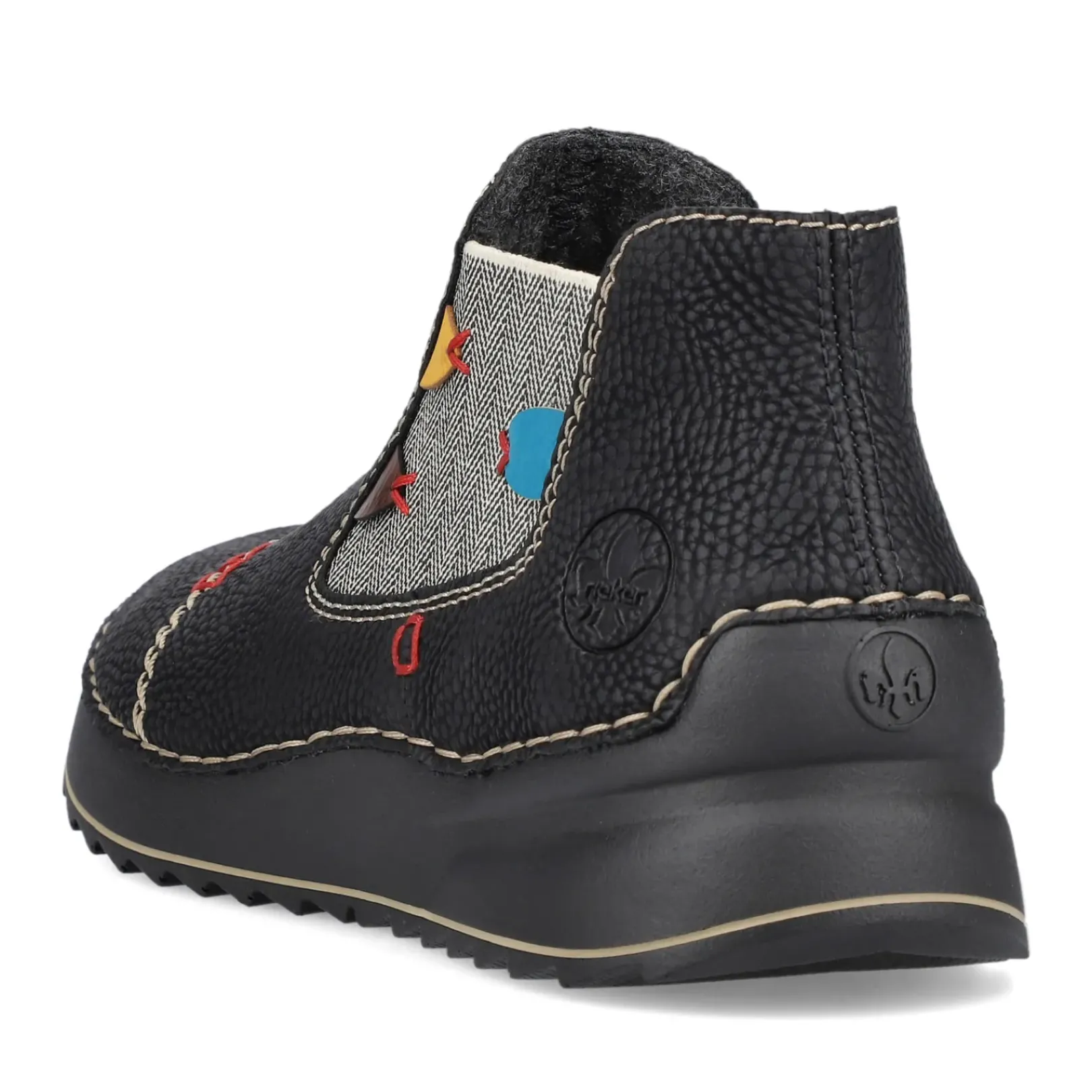 Discount Rieker Damskie Buty Chelsea Asfalt Czarno-Multi