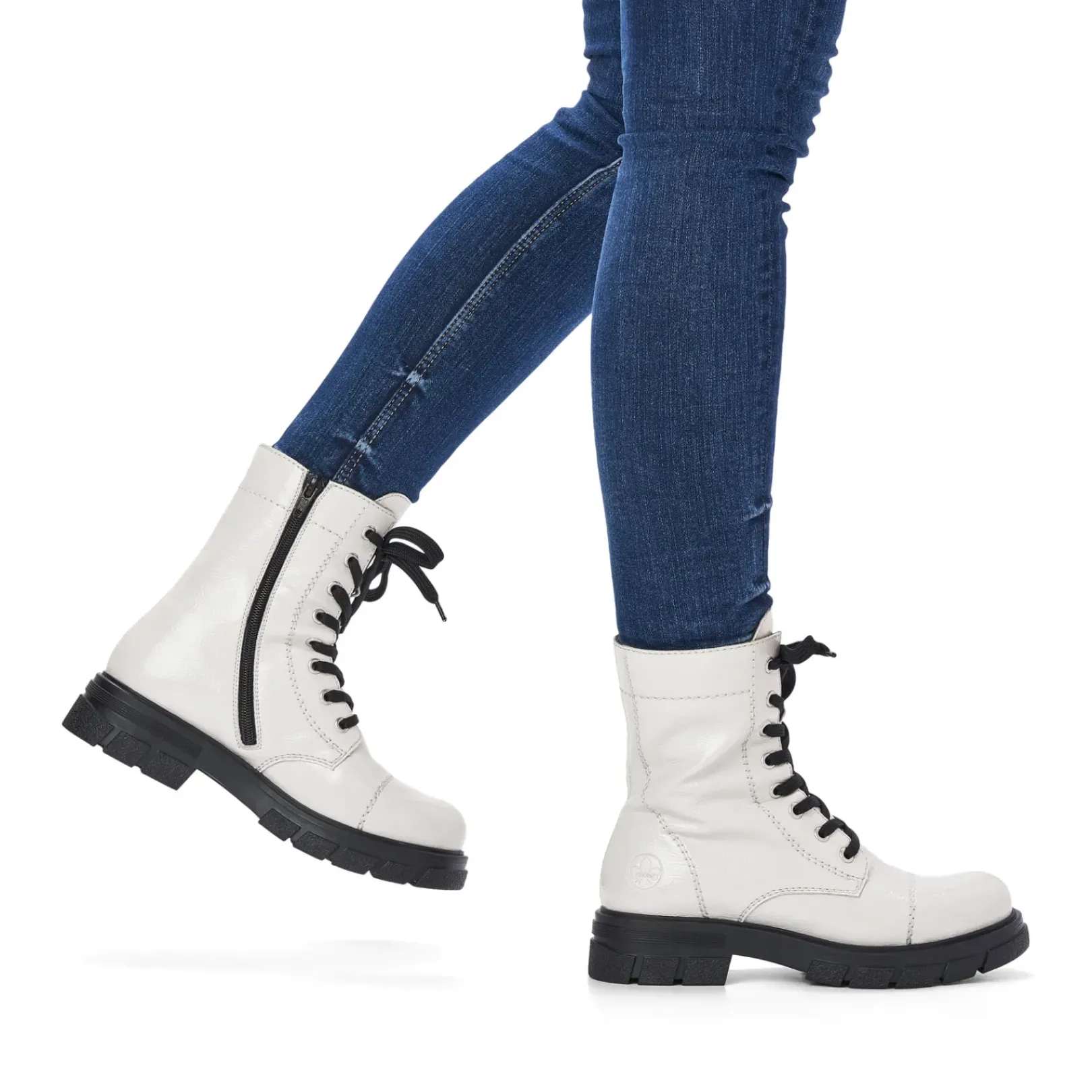 Best Rieker Damskie Buty Motocyklowe W Kolorze Czystej Bieli