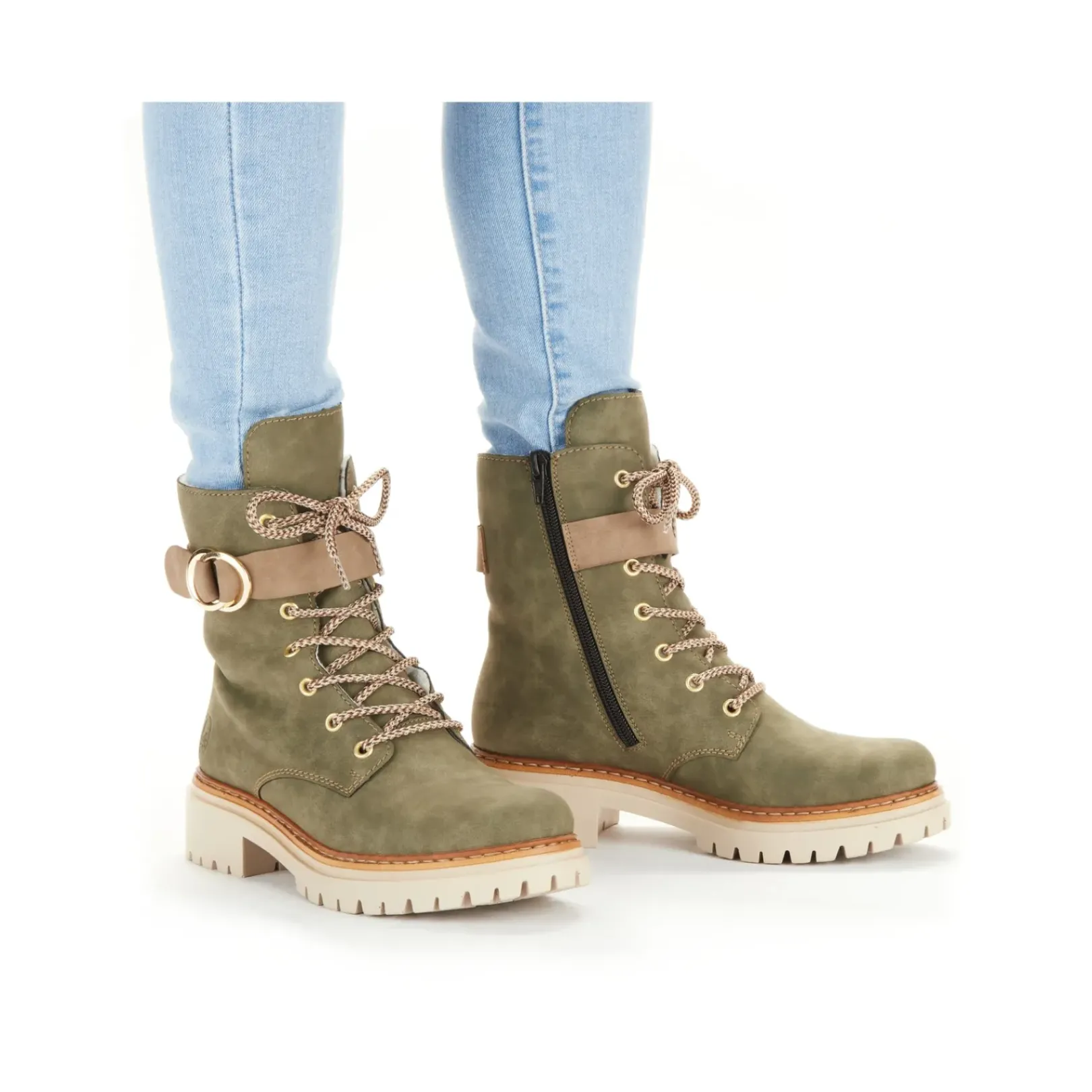 Online Rieker Damskie Buty Motocyklowe W Kolorze Zielonym