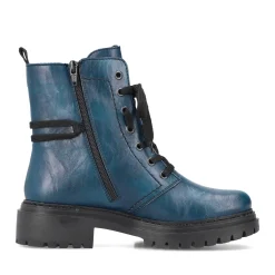 Fashion Rieker Damskie Buty Motocyklowe W Kolorze Niebiesko-Niebieskim