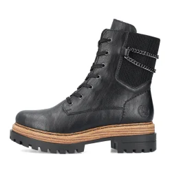 Fashion Rieker Damskie Buty Motocyklowe , Asfaltowe, Czarne