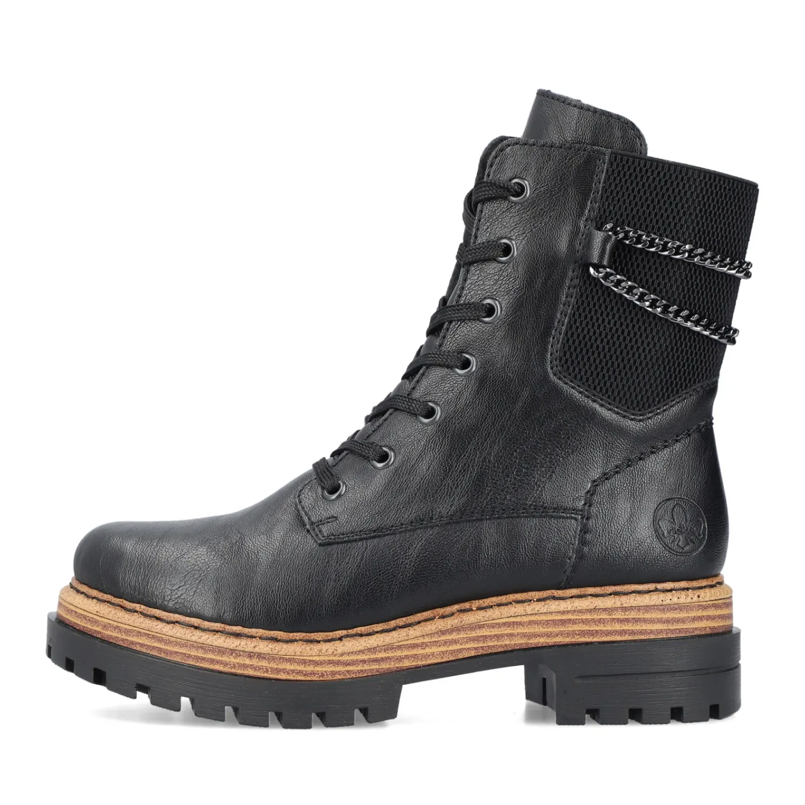 Fashion Rieker Damskie Buty Motocyklowe , Asfaltowe, Czarne
