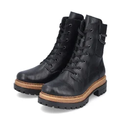 Fashion Rieker Damskie Buty Motocyklowe , Asfaltowe, Czarne