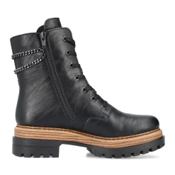 Fashion Rieker Damskie Buty Motocyklowe , Asfaltowe, Czarne