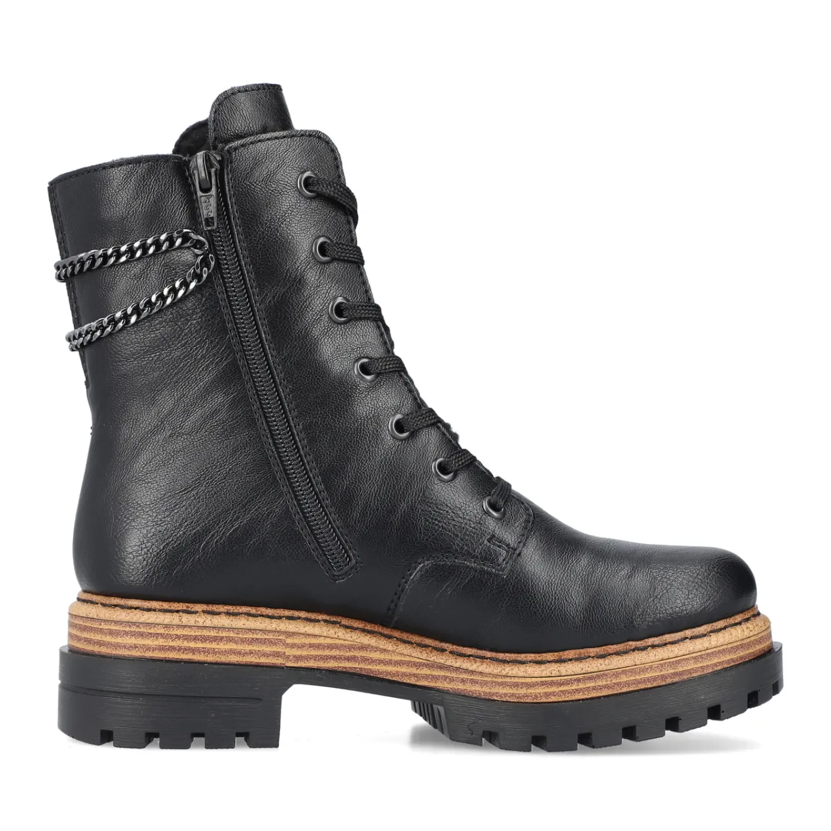 Fashion Rieker Damskie Buty Motocyklowe , Asfaltowe, Czarne