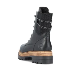 Fashion Rieker Damskie Buty Motocyklowe , Asfaltowe, Czarne