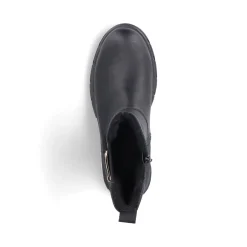 Fashion Rieker Damskie Buty Motocyklowe W Kolorze Kruczoczarnym