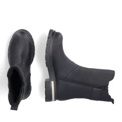Fashion Rieker Damskie Buty Motocyklowe W Kolorze Kruczoczarnym