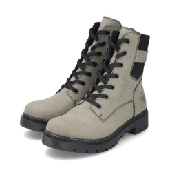 Outlet Rieker Damskie Buty Motocyklowe W Kolorze Szaro-Zielonym