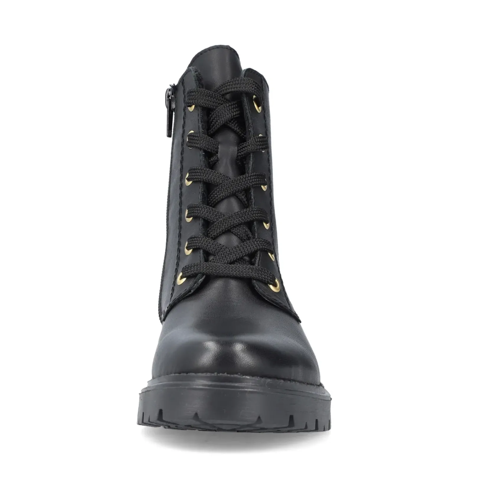 Best Rieker Damskie Buty Motocyklowe W Kolorze Czarnym, Blyszczacym