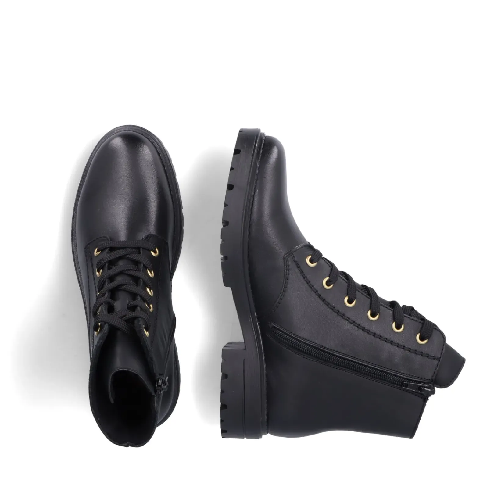 Best Rieker Damskie Buty Motocyklowe W Kolorze Czarnym, Blyszczacym