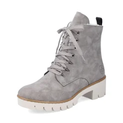 Fashion Rieker Damskie Buty Motocyklowe W Kolorze Srebrnoszarym