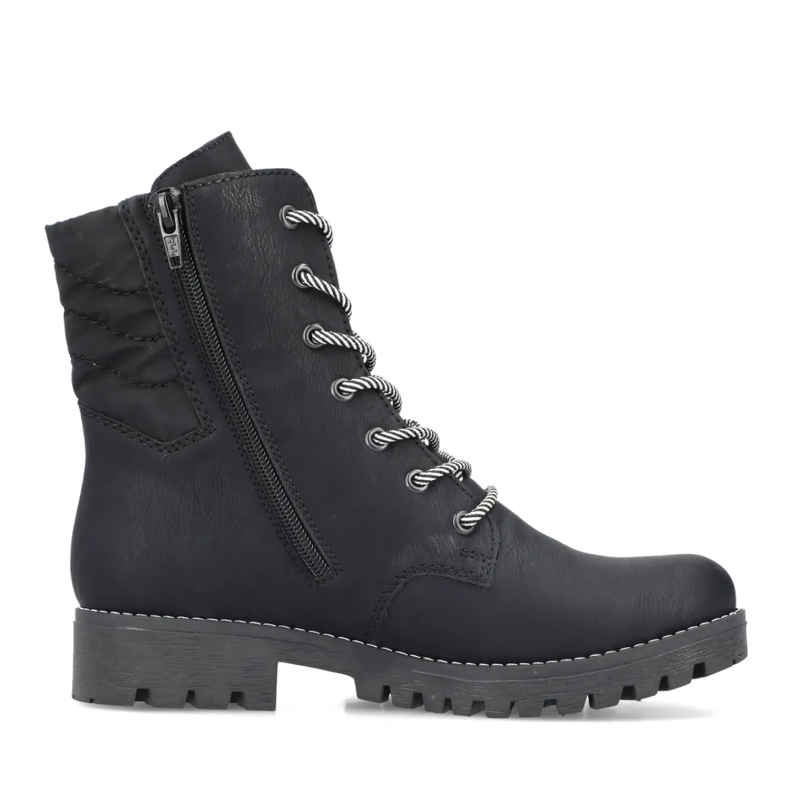 Fashion Rieker Damskie Buty Motocyklowe , Asfaltowe, Czarne