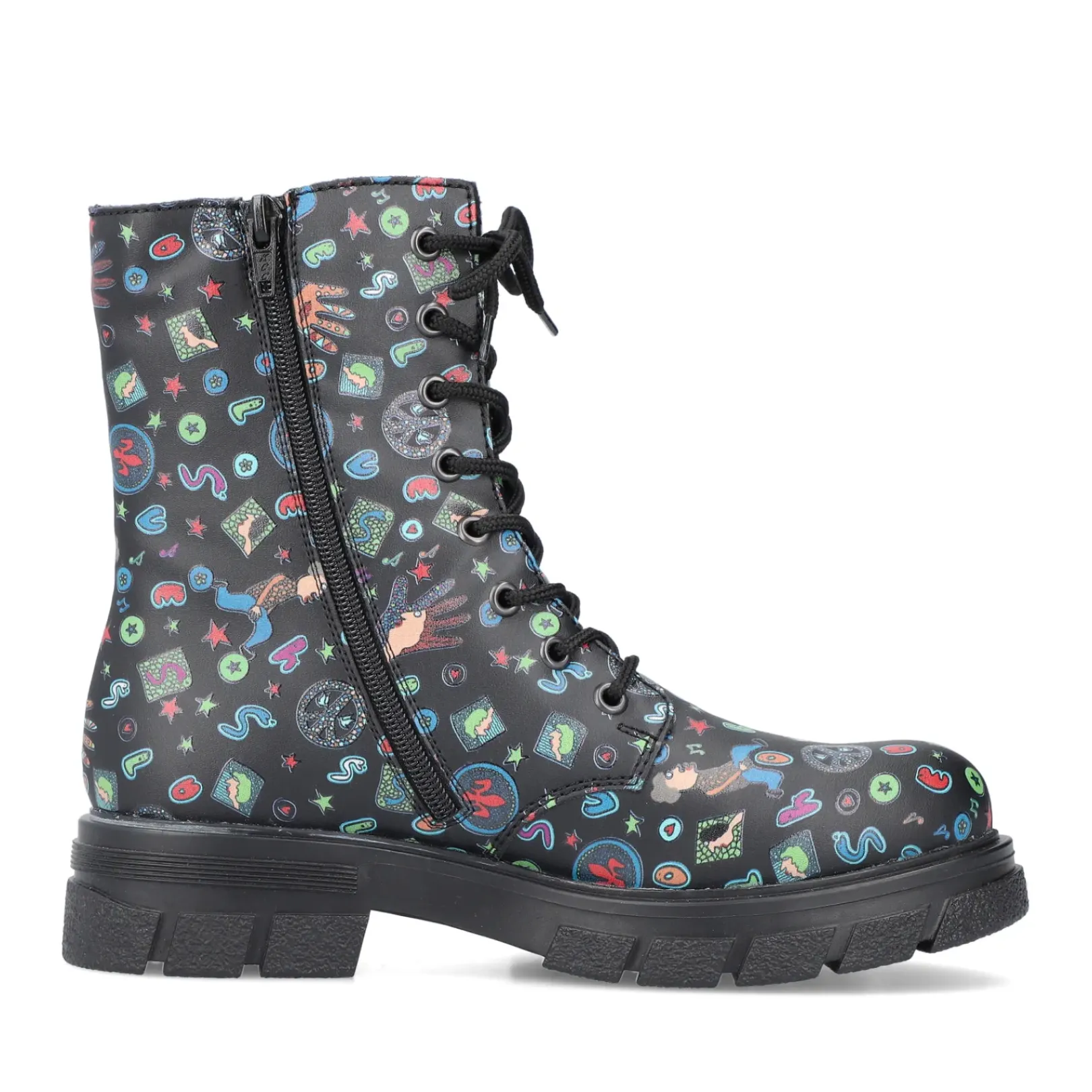 Sale Rieker Damskie Buty Motocyklowe W Kolorze Multi-Czarnym