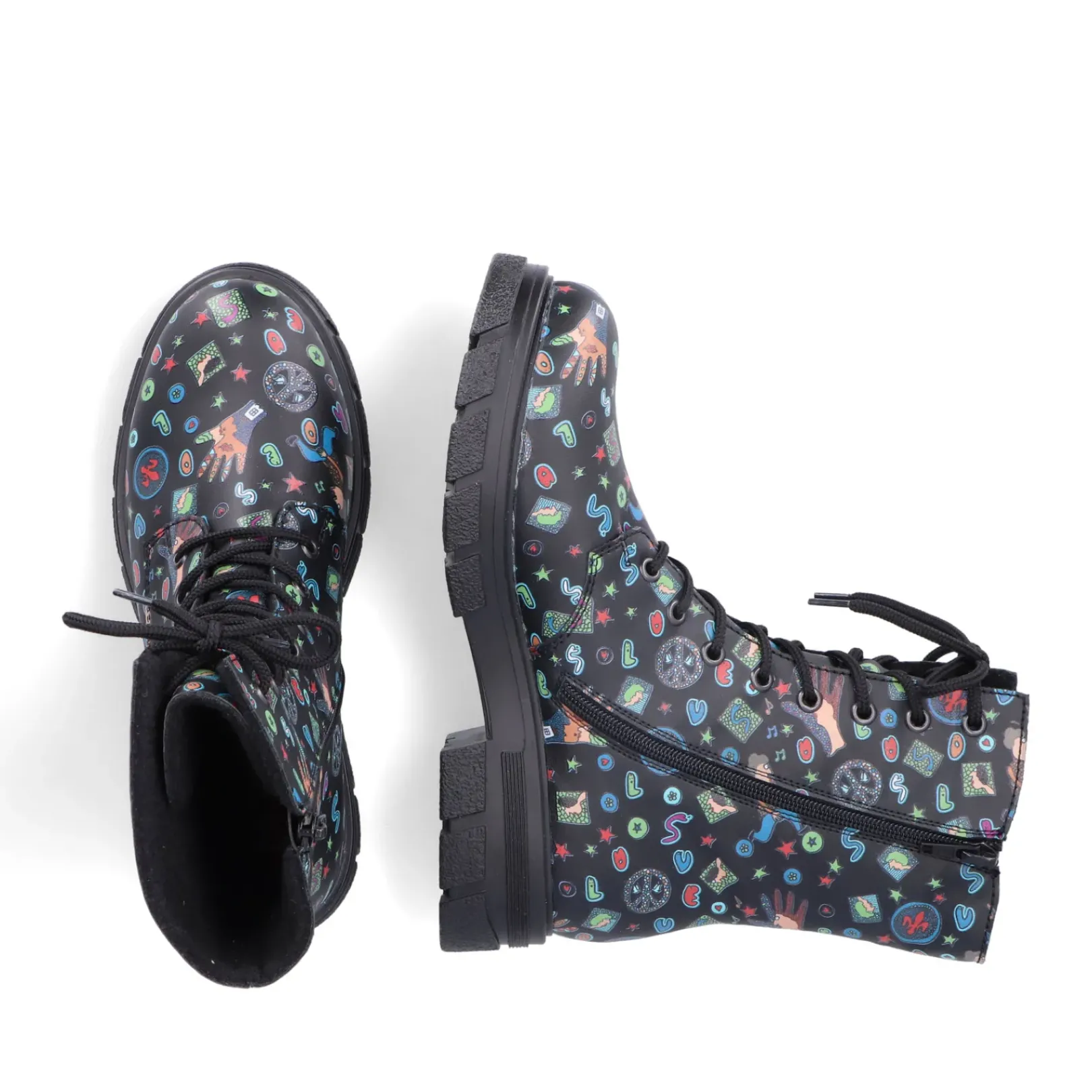 Sale Rieker Damskie Buty Motocyklowe W Kolorze Multi-Czarnym